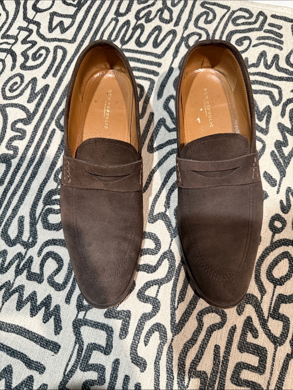 Men's Dark Brown Suede Penny Loafers